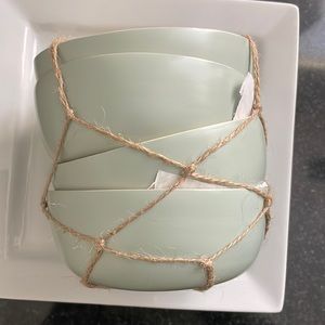 Danny Seo Naturally Sea Foam Green Bamboo Bowls- set of 4 Brand New